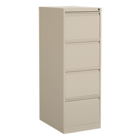 Vertical Filing Cabinet, Steel, 4 Drawers, 18-1/7" W x 25" D x 52" H, Beige Kelford