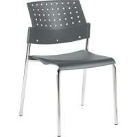 Chaises sans accoudoirs empilables, Plastique, Hauteur 33", Capacit&eacute; 300 lb, Gris Kelford