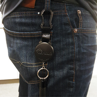 Mousqueton porte-cl&eacute;s r&eacute;tractable Securit, Polycarbonate, C&acirc;ble 28", Fixation Mousqueton Kelford