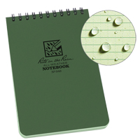 Pocket Top-Spiral Notebook, Soft Cover, Green, 100 Pages, 4" W x 6" L Kelford