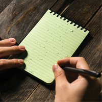 Pocket Top-Spiral Notebook, Soft Cover, Green, 100 Pages, 4" W x 6" L Kelford