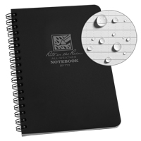 Side-Spiral Notebook, Soft Cover, Black, 64 Pages, 4-5/8" W x 7" L OQ412 | Kelford