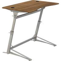 Verve™ Height Adjustable Stand-Up Desk, Stand-Alone Desk, 42" H x 47-1/4" W x 31-3/4" D, Walnut OQ705 | Kelford