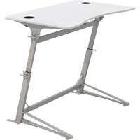 Verve™ Height Adjustable Stand-Up Desk, Stand-Alone Desk, 42" H x 47-1/4" W x 31-3/4" D, White OQ706 | Kelford