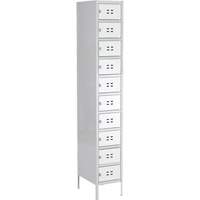 Lockers, 10 -tier, 12" x 18" x 78", Steel, Grey, Welded (Assembled) OQ710 | Kelford