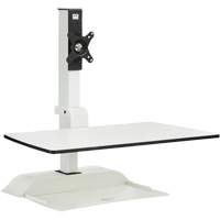 Soar™ Sit/Stand Electric Desk with Single Monitor Arm, Desktop Unit, 36" H x 27-3/4" W x 22" D, White OQ925 | Kelford
