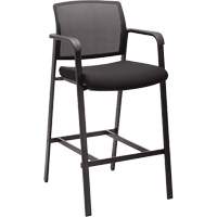 Activ Series Barstool Chair, Stationary, Fixed, 58-1/2", Mesh Seat, Black Kelford