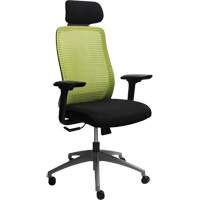 Era™ Series Adjustable Office Chair with Headrest, Fabric/Mesh, Green, 250 lbs. Capacity OQ969 | Kelford