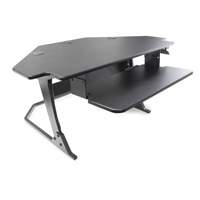 Goya™ Sit-Stand Corner Work Station, Desktop Unit, 20" H x 42" W x 37-4/5" D, Black OQ972 | Kelford