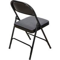 Chaise pliante de luxe en tissu rembourrée, Acier, Gris, Capacité 300 lb OR434 | Kelford