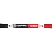 Marqueur &agrave; encre permanente et double couleur Markal Dura-Ink, Ronde, Noir/Rouge Kelford