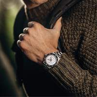 Grande montre automatique de plong&eacute;e &eacute;dition arctique GSAR avec bracelet en acier inoxydable, Num&eacute;rique, &agrave; piles, 41 mm, Argent Kelford