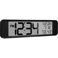 Ultra-Wide Clock with Atomic Accuracy, Digital, Battery Operated, Black OR487 | Kelford