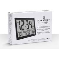 Self-Setting Full Calendar Clock with Extra Large Digits, Digital, Battery Operated, Black OR497 | Kelford