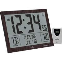 Self-Setting Full Calendar Clock with Extra Large Digits, Digital, Battery Operated, Brown OR498 | Kelford