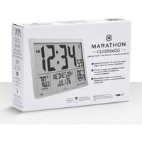 Self-Setting Full Calendar Clock with Extra Large Digits, Digital, Battery Operated, Silver OR499 | Kelford
