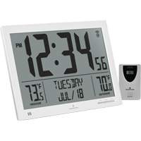 Self-Setting Full Calendar Clock with Extra Large Digits, Digital, Battery Operated, White OR500 | Kelford