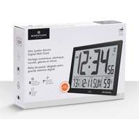 Slim Jumbo Self-Setting Wall Clock, Digital, Battery Operated, White OR503 | Kelford