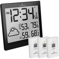 Self-Setting Weather Station and Clock, Digital, Battery Operated, Black OR504 | Kelford