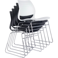 Chaises empilables, Polypropyl&egrave;ne, Hauteur 32", Capacit&eacute; 250 lb, Noir Kelford