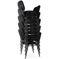 Chaises empilables, Tissu, Hauteur 32", Capacit&eacute; 250 lb, Noir Kelford