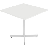 Newland Height-Adjustable Square Table, 36" L x 36" W x 29" H, 1" Top, Laminate, White Kelford