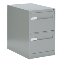 Vertical Filing Cabinet with Recessed Drawer Handles, 2 Drawers, 18.15" W x 26.56" D x 29" H, Grey OTE612 | Kelford