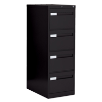 Vertical Filing Cabinet with Recessed Drawer Handles, 4 Drawers, 18.15" W x 26.56" D x 52" H, Black OTE624 | Kelford