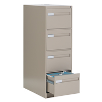 Vertical Filing Cabinet with Recessed Drawer Handles, 4 Drawers, 18.15" W x 26.56" D x 52" H, Beige OTE626 | Kelford