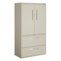 Multi-Stor Cabinet, Steel, 3 Shelves, 65-1/4" H x 36" W x 18" D, Beige OTE785 | Kelford