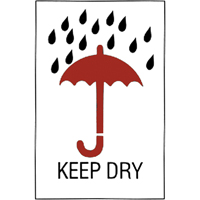 &eacute;tiquettes pour traitement sp&eacute;cial Keep Dry, 6" lo x 4" la, Rouge/blanc Kelford
