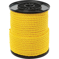 3/8" Yellow Twisted 3-Strand Rope, Polypropylene, 250' Kelford