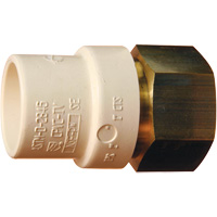 Threaded Pipe Adapter, Hub x FPT, 1" Dia., Brass/CPVC Kelford