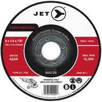A24R Power Abrasive Grinding Wheel, 4-1/2" x 1/4", 7/8" Arbor, Type 27 Kelford
