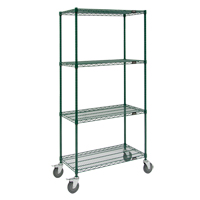Wire Shelf Cart, Epoxy Finish, 36" x 80" x 18", 800 lbs. Capacity Kelford