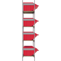 Wide Span Shelving with Jumbo Plastic Bins, Steel, Boltless, 800 lbs. Capacity, 66" W x 72" H x 18" D Kelford