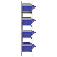 Wide Span Shelving with Jumbo Plastic Bins, Steel, Boltless, 800 lbs. Capacity, 66" W x 72" H x 18" D Kelford