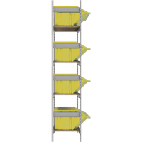 Wide Span Shelving with Jumbo Plastic Bins, Steel, Boltless, 800 lbs. Capacity, 66" W x 72" H x 18" D Kelford