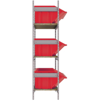 Wide Span Shelving with Jumbo Plastic Bins, Steel, Boltless, 800 lbs. Capacity, 66" W x 60" H x 18" D Kelford