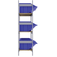 Wide Span Shelving with Jumbo Plastic Bins, Steel, Boltless, 800 lbs. Capacity, 66" W x 60" H x 18" D Kelford