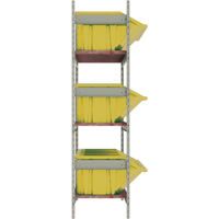 Wide Span Shelving with Jumbo Plastic Bins, Steel, Boltless, 800 lbs. Capacity, 66" W x 60" H x 18" D Kelford