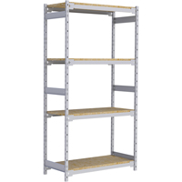 Wide Span Record Storage Shelving, Steel, 4 Shelves, 42" W x 18" D x 84" H Kelford