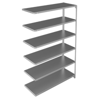 Shelving Unit, Galvanized Steel, Slotted Angle, 275 lbs. Capacity, 48" W x 72" H x 18" D Kelford