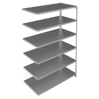 Shelving Unit, Galvanized Steel, Slotted Angle, 275 lbs. Capacity, 48" W x 72" H x 24" D Kelford