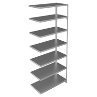 Shelving Unit, Galvanized Steel, Slotted Angle, 400 lbs. Capacity, 36" W x 84" H x 18" D Kelford