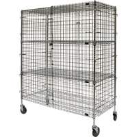 Security Cart, Chrome Plated, 60" x 69" x 24", 500 lbs. Capacity Kelford