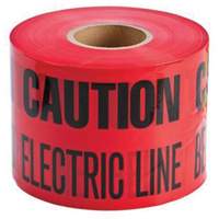 Ruban d'avertissement de danger souterrain Buried Electric Line Identoline, 6" la x 1000' lo, Noir/rouge Kelford