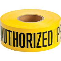 Rubans pour barricades, Anglais, 3" la x 1000' lo, 2 mils, Noir sur jaune Kelford