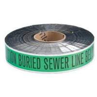 Ruban d'avertissement de danger souterrain Sewer Line Identoline, 2" la x 1000' lo, Noir sur vert Kelford