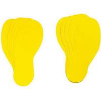 Floor Marking Labels, Footprint, 12" L x 3.75" W, Yellow, Vinyl Kelford